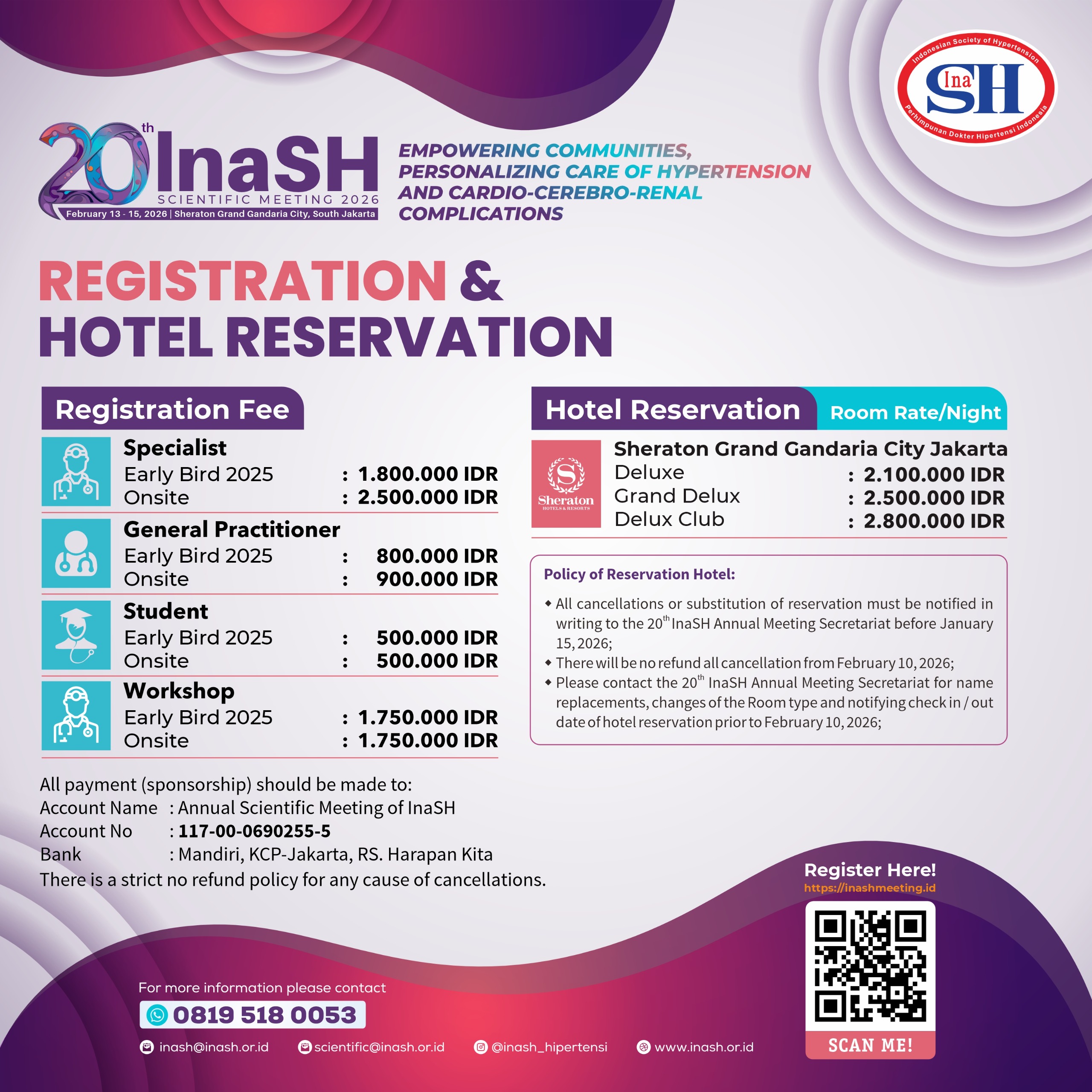 Registration Price INASH 2026